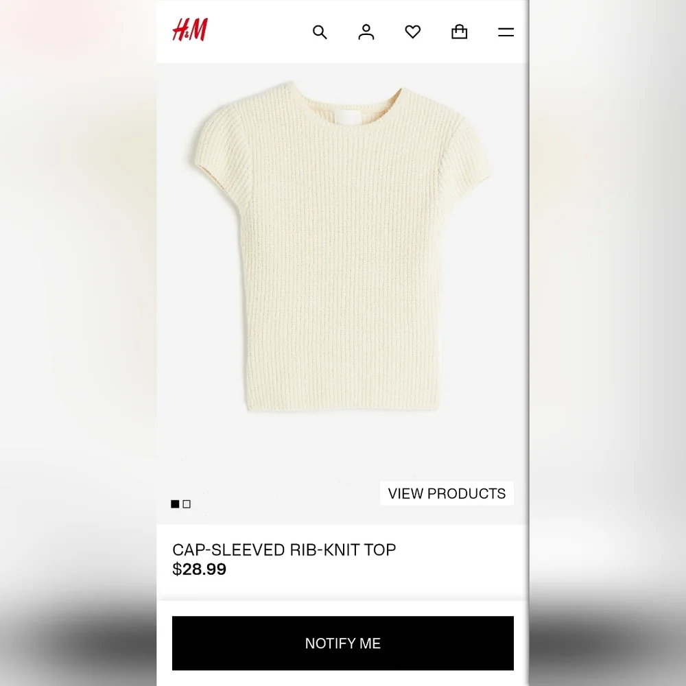 H&M Cap-sleeved Rib-knit Top SOLD OUT - Picture 5 of 8
